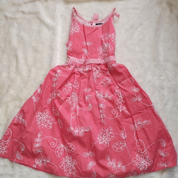 🎀 3/$20 George Pink w/ White Embroidery Girl's Size 10 Dress - Picture 2 of 4